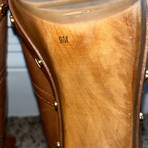 TORY BURCH Ginevra Boots Brown Leather Boho Platform Studded Ankle Bootie - Picture 11 of 12